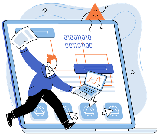 Developer testing app performance  Illustration