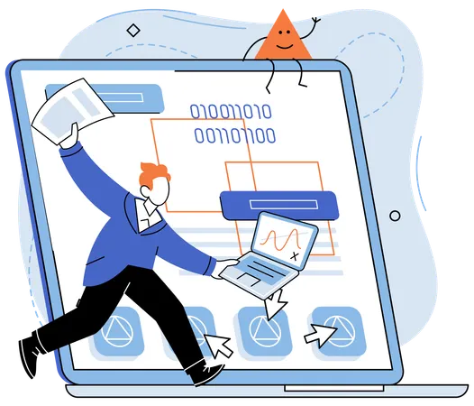Developer testing app performance  Illustration