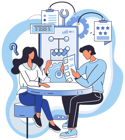Developer testing app performance  Illustration