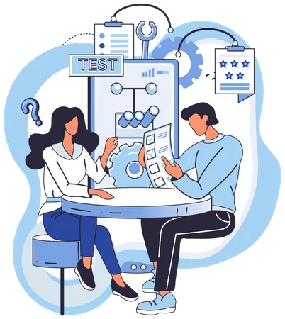 Developer testing app performance  Illustration