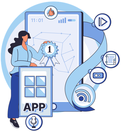 Developer testing app performance  Illustration