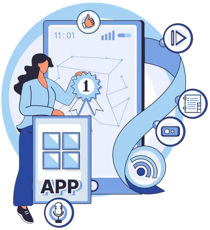 Developer testing app performance  Illustration