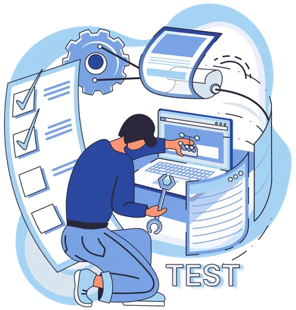 Developer testing app performance  Illustration