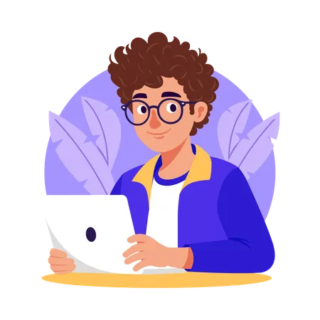 Developer using Laptop  Illustration