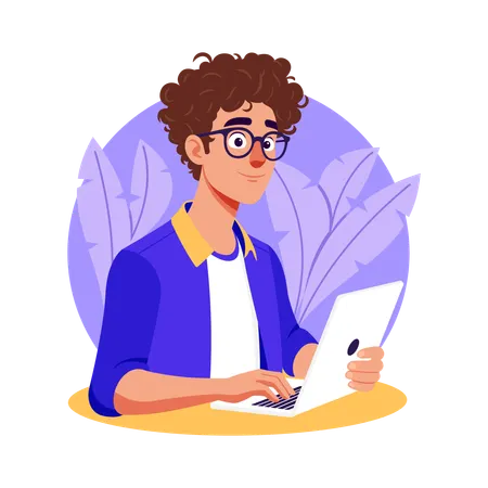 Developer using Laptop for online development  Illustration