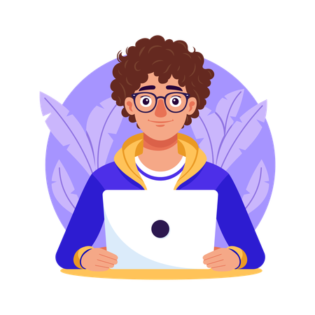 Developer using Laptop  Illustration