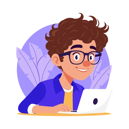 Developer using Laptop  Illustration