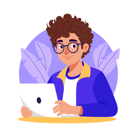 Developer using Laptop  Illustration