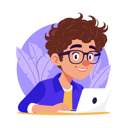 Developer using Laptop  Illustration