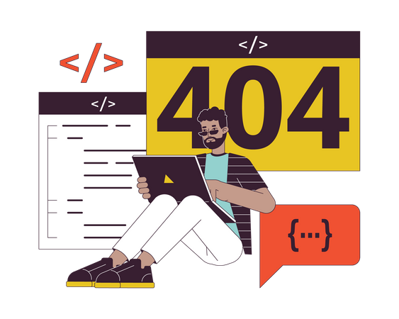 Developer website create error 404  Illustration