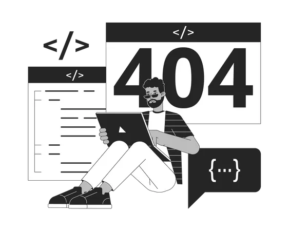Developer website create error 404  Illustration