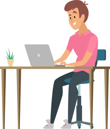 Developer working in office  Illustration