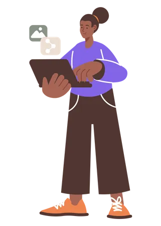 Developer working on laptop  Illustration