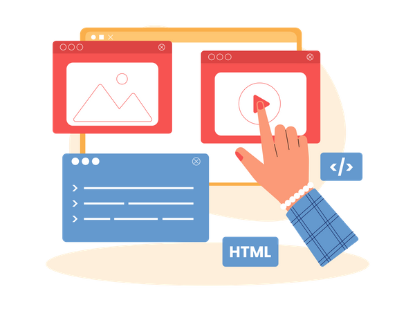 Developer Working on Programming content  Illustration