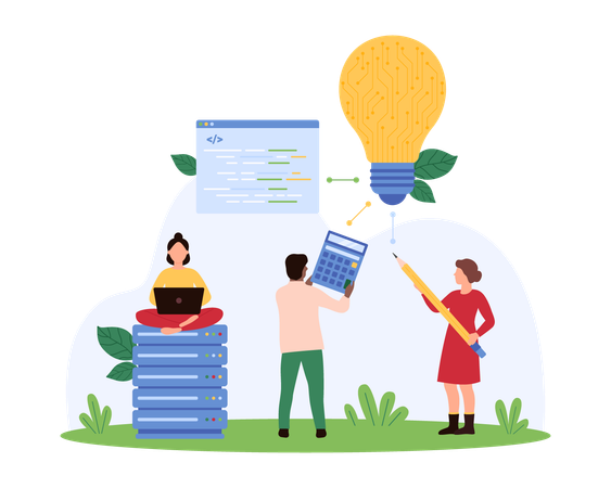 Developer working on software development  Illustration