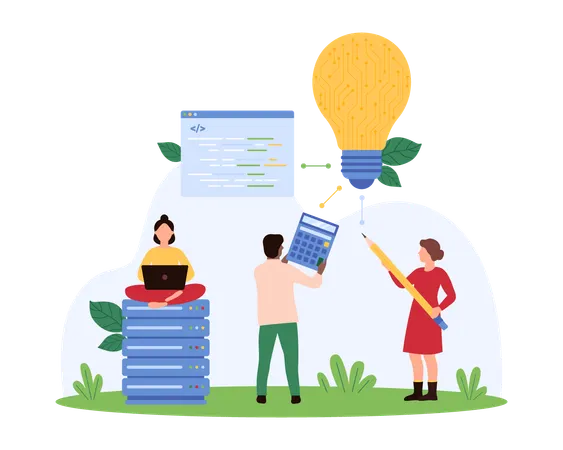 Developer working on software development  Illustration