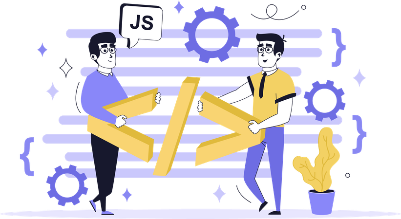 Developer working on software development  Illustration