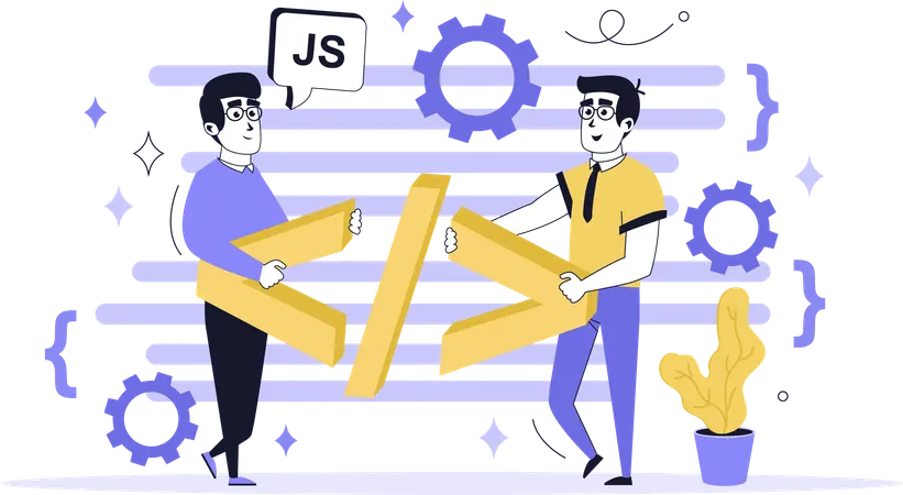 Developer working on software development  Illustration