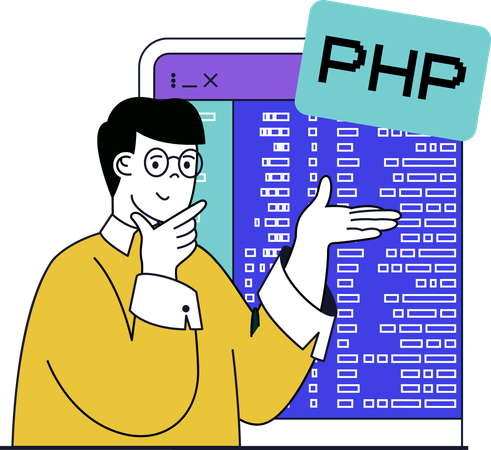 Developer working on web site  Illustration