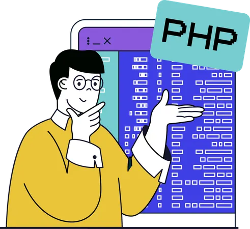 Developer working on web site  Illustration