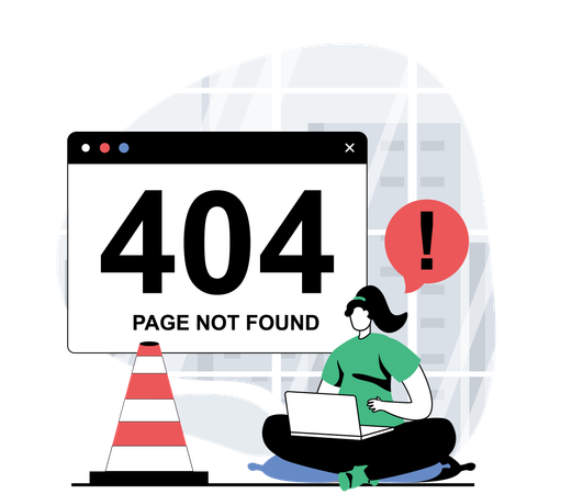Developer works on 404 error page  Illustration