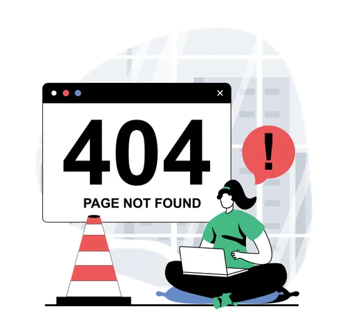 Developer works on 404 error page  Illustration