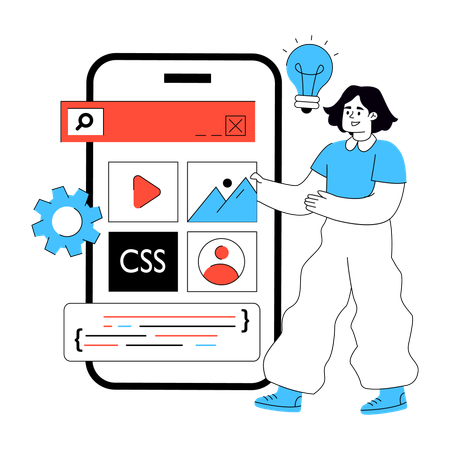 Developer works on Application Development  Illustration