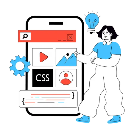 Developer works on Application Development  Illustration