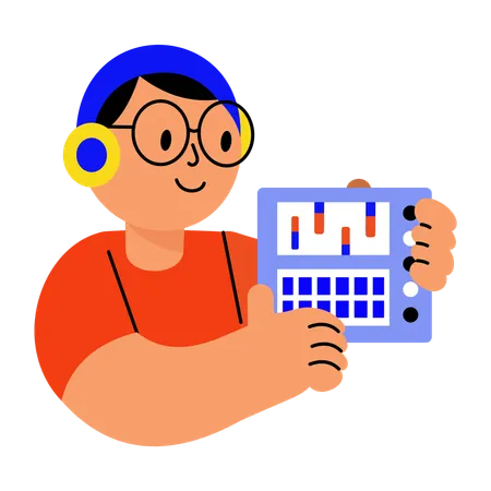 Developer works with ai motherboard  Illustration
