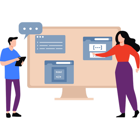 Developers are doing web coding  Illustration