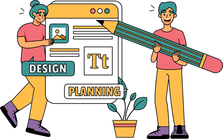 Developers Designing website Planning  Illustration