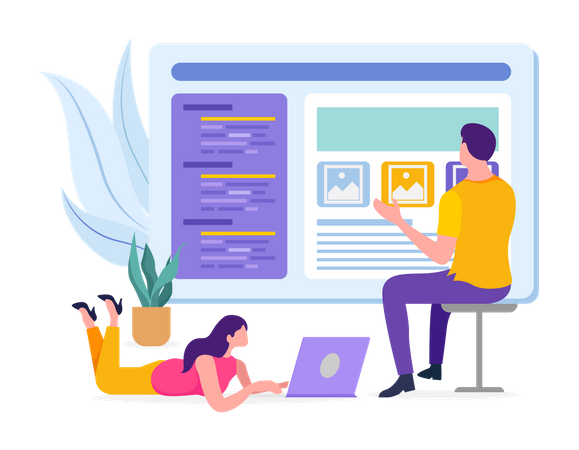 Developers developing website  Illustration