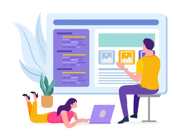 Developers developing website  Illustration