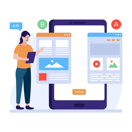 Developers doing AB testing  Illustration
