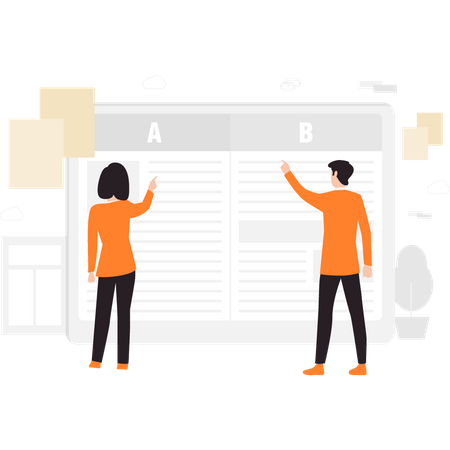 Developers doing AB testing  Illustration