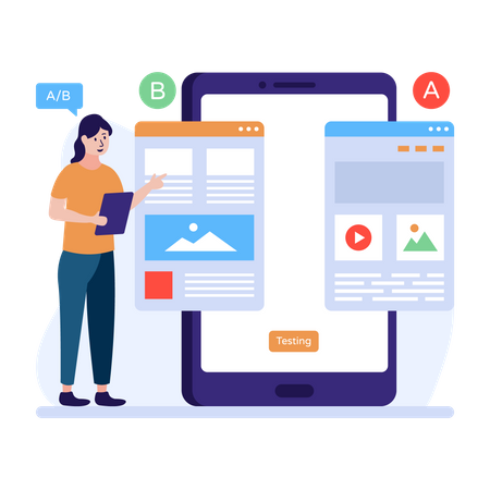 Developers doing AB testing  Illustration
