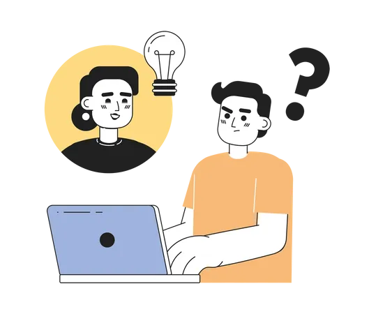 Developers in remote team  イラスト
