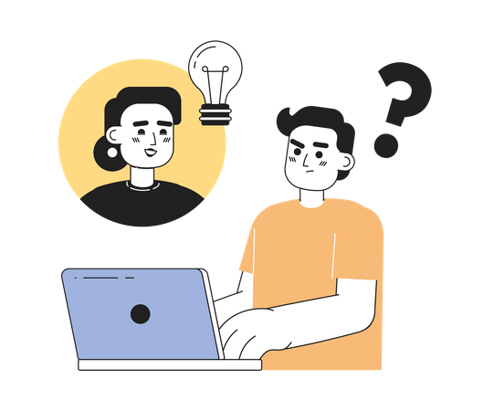 Developers in remote team  Illustration