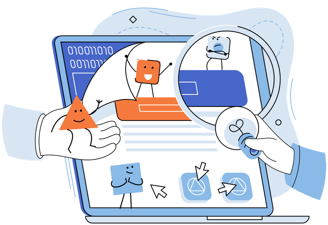 Developers working on app testing idea  Illustration