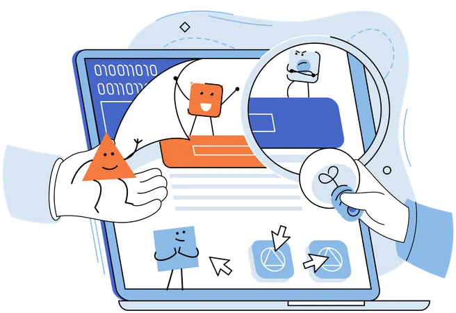 Developers working on app testing idea  Illustration