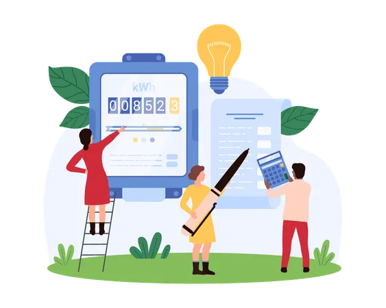 Developers working on Electric Vehicle Charging App  Illustration