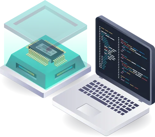 Developing Advanced Computer Chips  Illustration