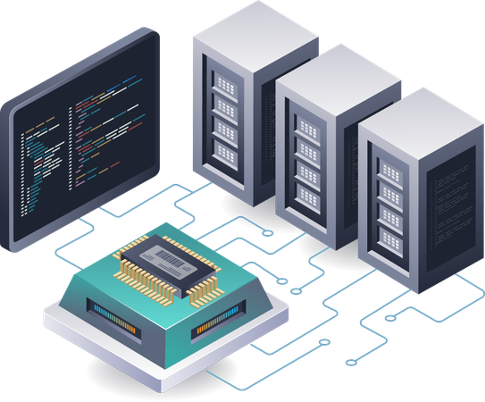 Developing Chip Technology for Servers  Illustration