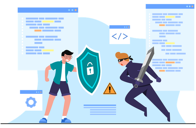 Developing cyber security Illustration
