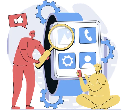 Developing mobile application for users  Illustration