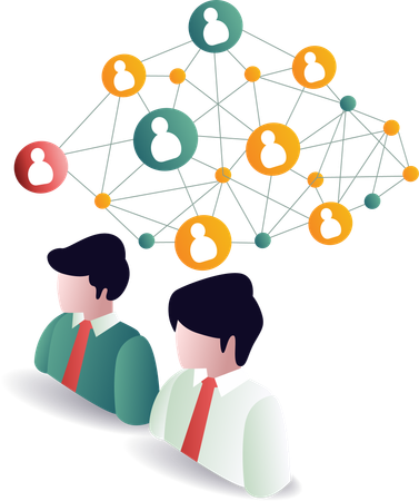 Developing network of people in business  Illustration