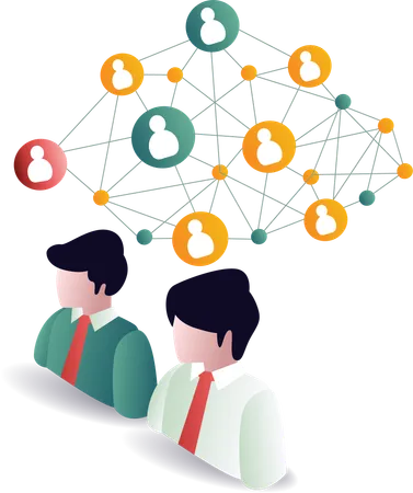 Developing network of people in business  Illustration