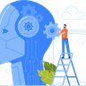 illustration for developing robot