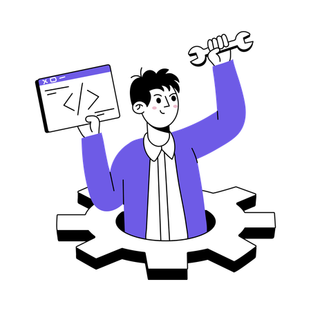 Developing Software in progress  Illustration