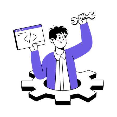 Developing Software in progress  Illustration